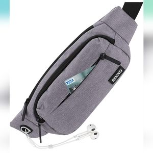 Large Fanny Pack With 4-Zipper waist pack bag